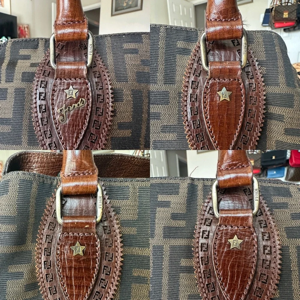 Fendi Zucca Brown Canvas Shoulder/Hand Bag - Picture 7 of 16